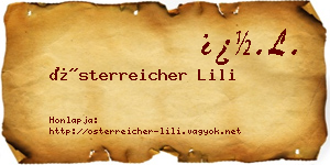 Österreicher Lili névjegykártya