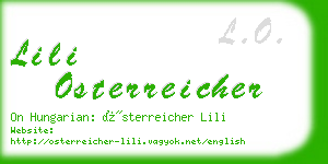 lili osterreicher business card